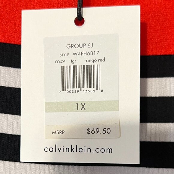 NWT Plus size Calvin Klein Striped Blouse - Picture 2 of 4